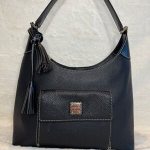 Dooney & Bourke Black Hobo Bag with Tassel